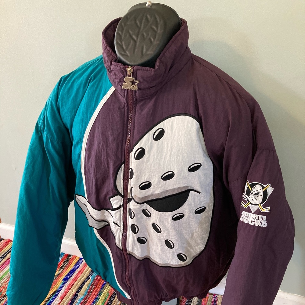 90s Anaheim Mighty Ducks Starter Jacket Large - Picture 2 of 8